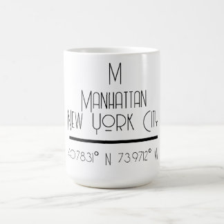 Caneca De Café Coordenadas de Nova Iorque de Manhattan