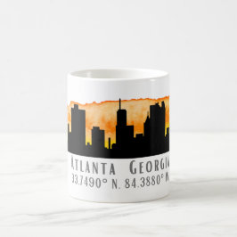 Caneca De Café Coordenadas do Mapa da Cidade de Atlanta