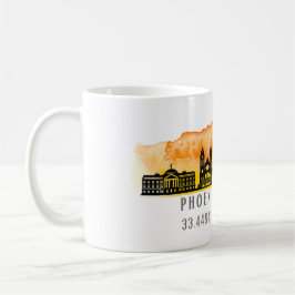 Caneca De Café Coordenadas do Mapa Skyline Phoenix