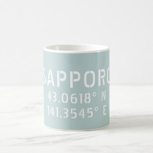Caneca De Café Coordenadas Sapporo Latitude & Longitude
