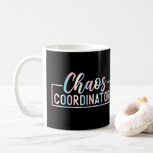 Caneca De Café Coordenador de caos (Com Donut)