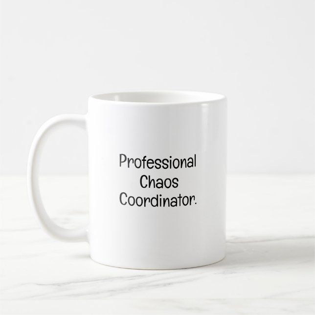 Caneca De Café Coordenador de Caos Colega de Trabalho Engraçado (Esquerda)