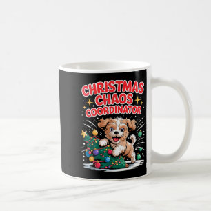 Caneca De Café Coordenador de Caos de Natal Cachorrinho de Natal 