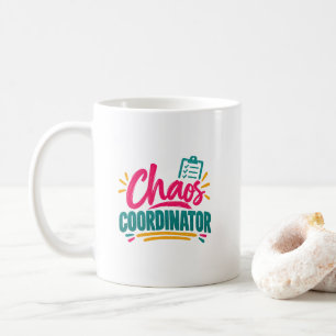 Caneca De Café Coordenador de Caos Humor de Mãe Professora Divert