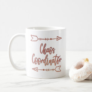 Caneca De Café Coordenador de caos Mãe Engraçada Diminuição