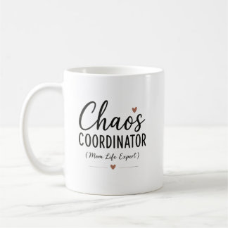 Caneca De Café Coordenador de Caos Nome Personalizado Mãe Diverti