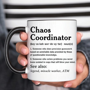 Caneca De Café Coordenador de Caos Personalizado Divertido