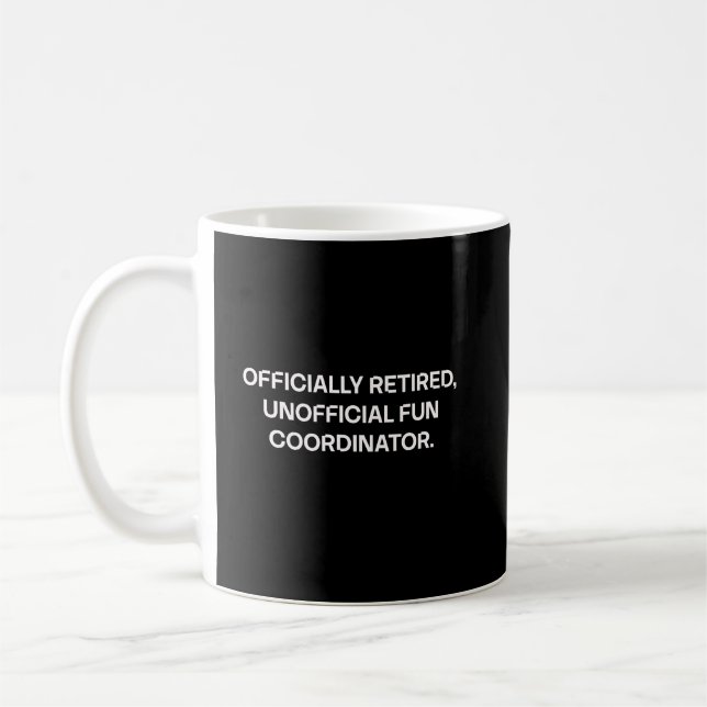 Caneca De Café Coordenador de Diversão Não Oficial Aposentado (Esquerda)