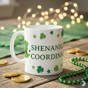 Caneca De Café Coordenador de Travessuras Dia de São Patrício Div