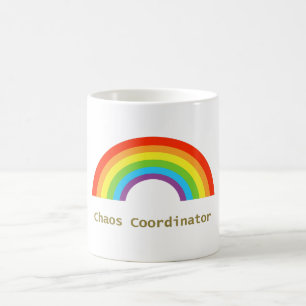Caneca De Café Coordenador do Caos Arco-íris