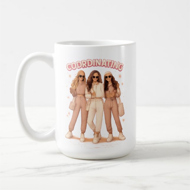 Caneca De Café Coordinating Outfit Aesthetic Besties Vibes (Esquerda)