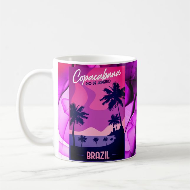 Caneca De Café Copacabana Rio De Janeiro Praia Brasil (Esquerda)