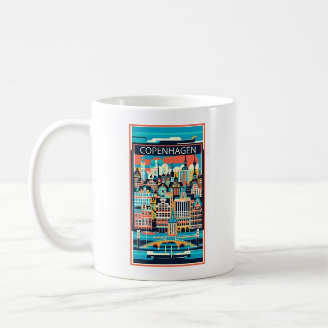 Caneca De Café Copenhagen Denmark Art Deco (Esquerda)