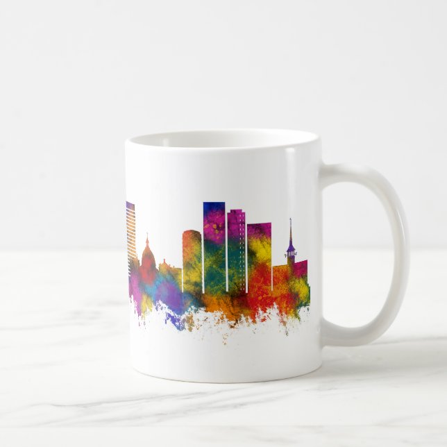 Caneca De Café Copenhagen Denmark Skyline (Direita)