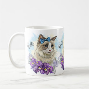 Caneca De Café Cópia de mão desenhando gato bonito engraçado com