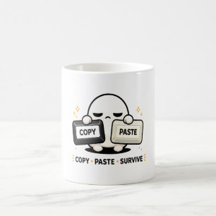 Caneca De Café Copiar Colar Sobreviver - Engraçado Tecnologia Cod