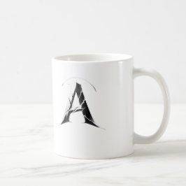 Caneca De Café Copo Alpha Shadow A – Letra A Escura