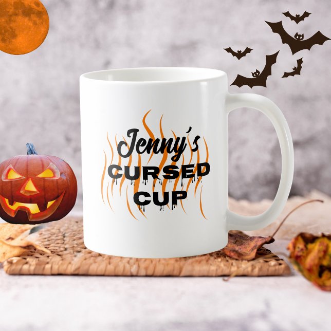 Caneca De Café Copo Assombrado Divertido de Halloween (Criador carregado)