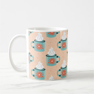 Caneca De Café Copo azul claro com padrão sem costura por vapor,