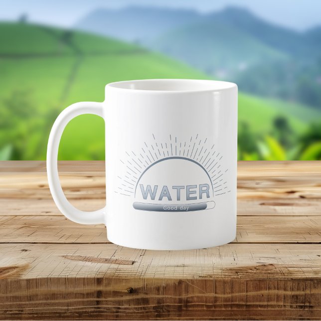 Caneca De Café Copo Azul Dia Bom Lembrete de Água (Criador carregado)