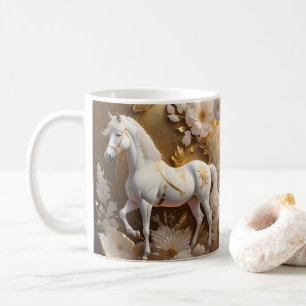 Caneca De Café Copo com Design de Cavalo, Arte Rústica de Animais