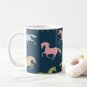 Caneca De Café Copo com Design de Cavalo, Arte Rústica de Animais