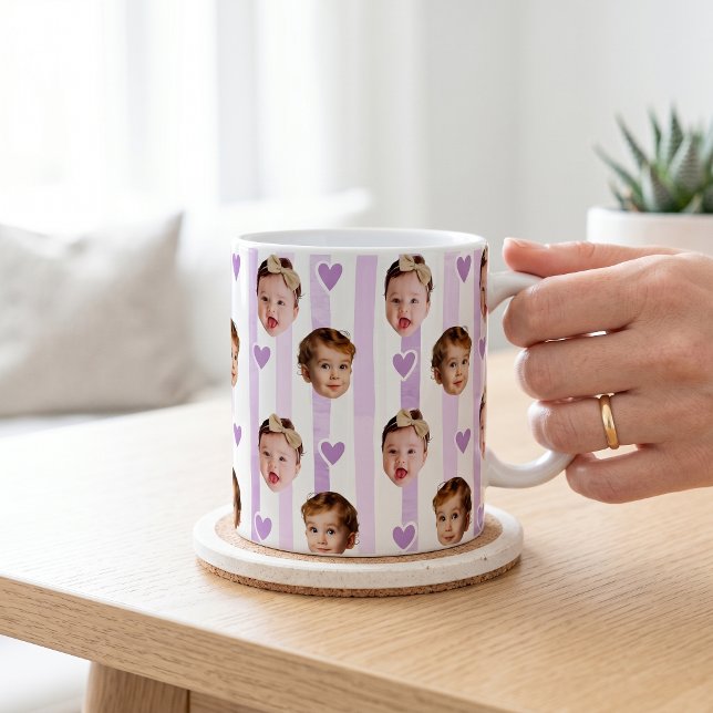 Caneca De Café Copo com Faixa de Foto Personalizada | Bebê Fofo (Criador carregado)