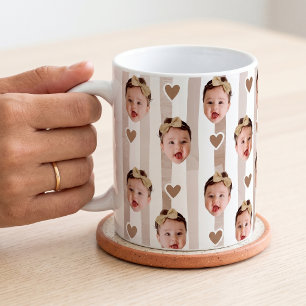 Caneca De Café Copo com Faixa de Foto Personalizada Bebê Fofo