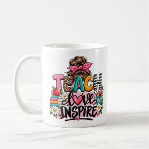 Caneca De Café Copo de Cabelo Desgrenhado para Professores Ensine