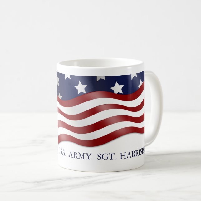 Caneca De Café Copo de Café com Bandeira Personalizada Militar (Frente Esquerda)