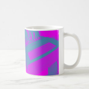 Caneca De Café Copo de café cor-de-rosa e roxo do relatório da