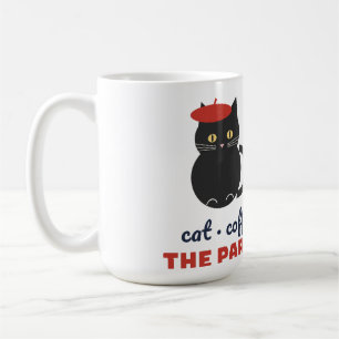 Caneca De Café Copo de Café Croissant Gato Amante de Gato Café