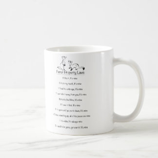 Caneca De Café Copo de café das leis da propriedade da doninha