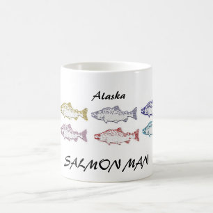 CANECA DE CAFÉ COPO DE CAFÉ SALMON DO HOMEM DE ALASKA