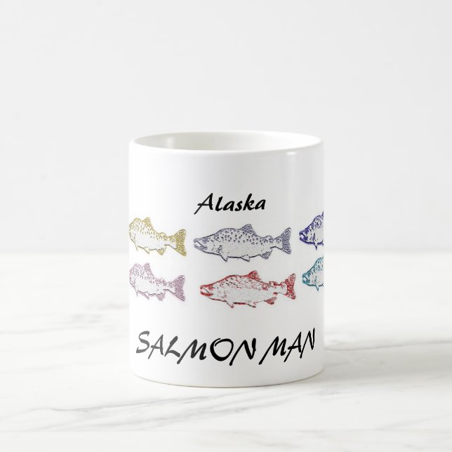 CANECA DE CAFÉ COPO DE CAFÉ SALMON DO HOMEM DE ALASKA (Centro)