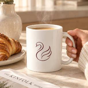 Caneca De Café Copo de Cerâmica Minimalista Quiet Luxury Cisne
