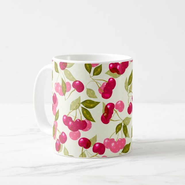 Caneca De Café Copo de espresso de cereja madura (Frente Esquerda)