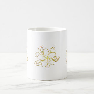 Caneca De Café copo de flor dourada