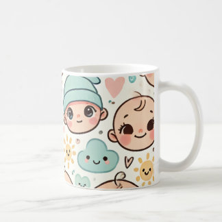 Caneca De Café Copo de ilustração do rosto do bebê bonito
