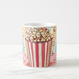 Caneca De Café Copo de pipoca listrado de vermelho e branco, um d
