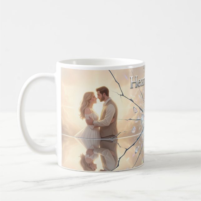 Caneca De Café Copo de Romance Quebrado Coração de Vidro Sonho (Esquerda)