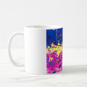 Caneca De Café Copo Desenhado com Flamingo Colorido