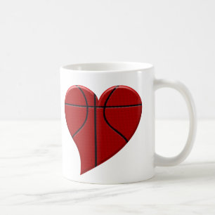 Caneca De Café Copo do basquetebol do coração