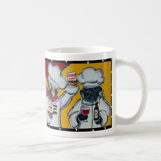 Caneca De Café Copo do Pug Chef de Café (Direita)