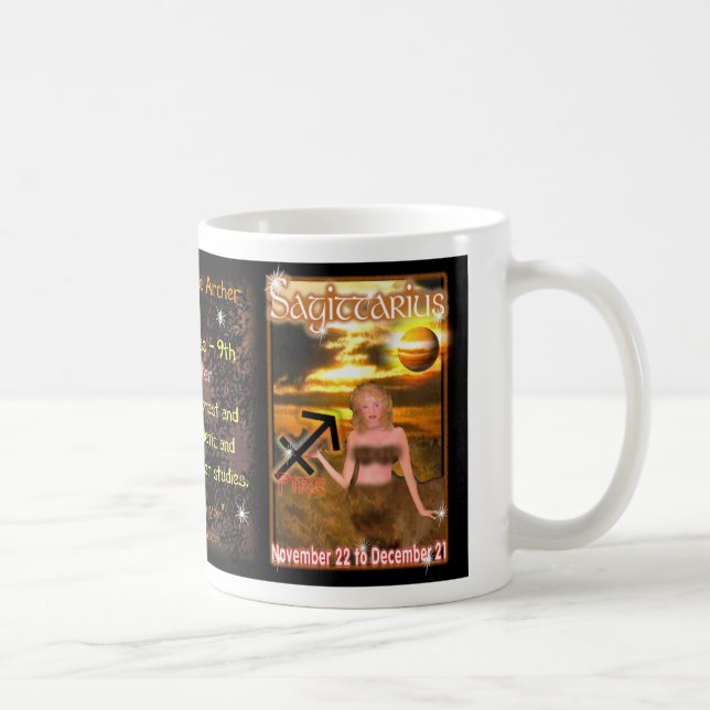 Caneca De Café Copo do zodíaco do Sagitário (Direita)