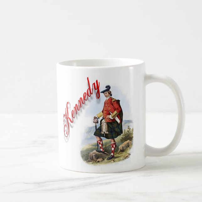 Caneca De Café Copo ideal escocês de Kennedy do clã (Direita)