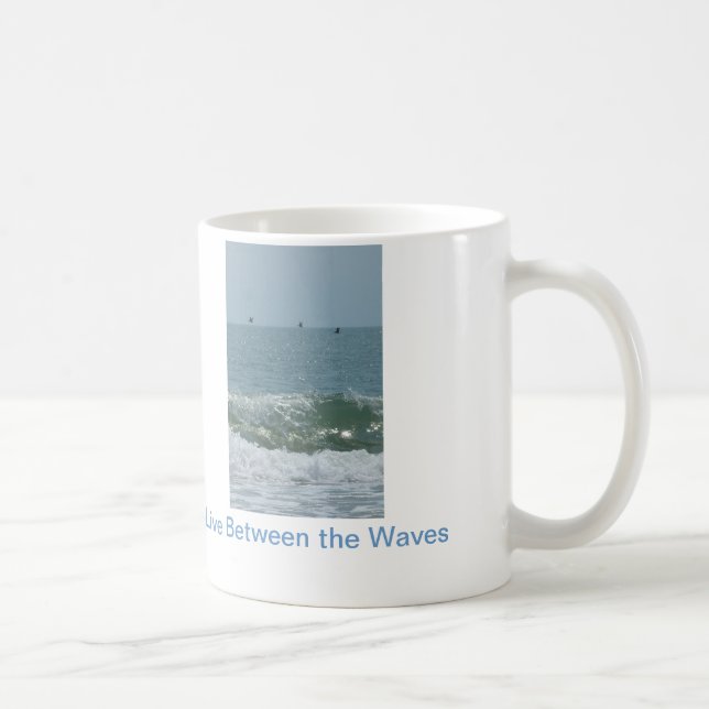 Caneca De Café Copo náutico "Live between the Waves" (Direita)