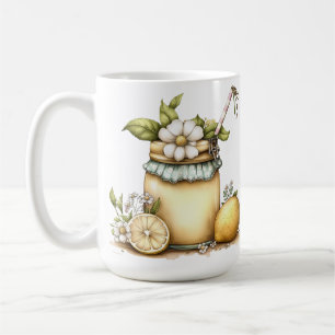 CANECA DE CAFÉ COPO PASTEL DE LIMONADA E FLORES