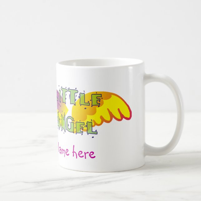 Caneca De Café Copo pequeno do anjo com nome (Direita)