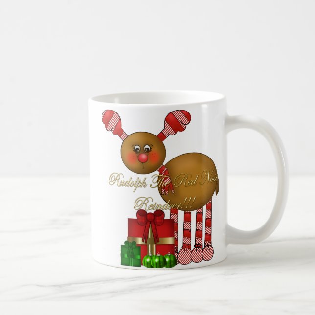 Caneca De Café Copo-Rudolph a rena vermelha do nariz (Direita)